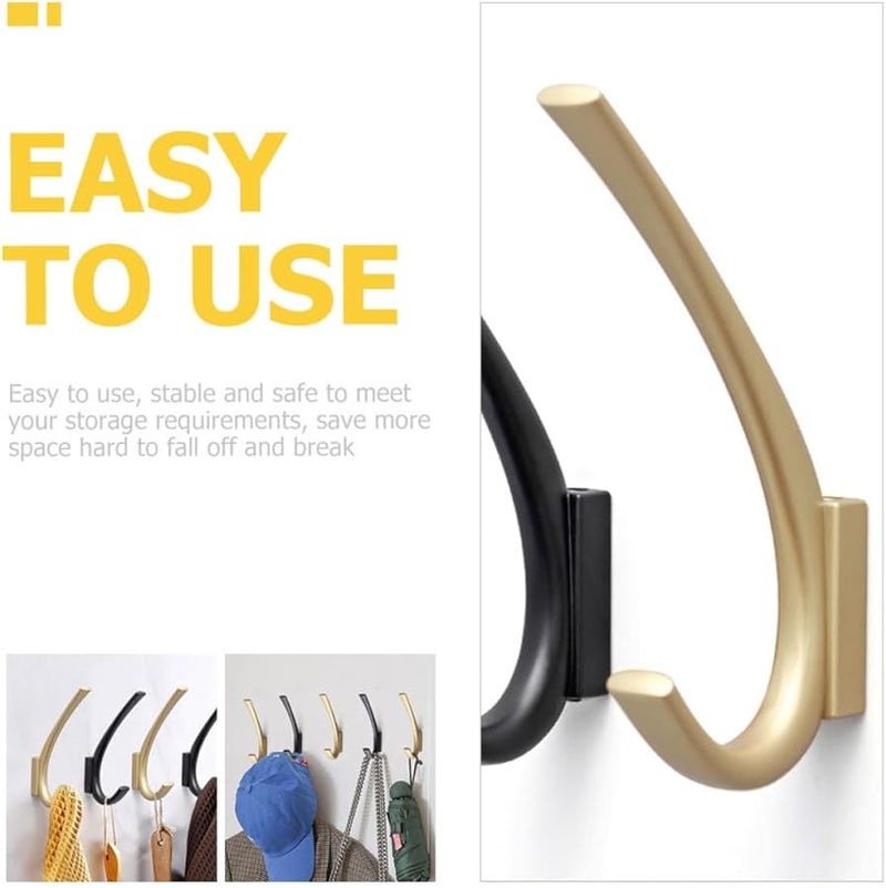 Metal Wall Mounted Coat Towel Hook Heavy Duty Sand Gold Finish Bathroom Entryway Storage - Image 5